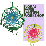 Image of paper floral lanterns that will be made during an adult art class.