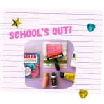 schools out drop in gelli prints