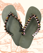 Gemstone Beaded Flip Flops