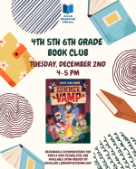 book club for 4th 5th and 6th grade in december is reading summer vamp