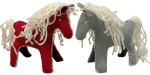 two felt horses 