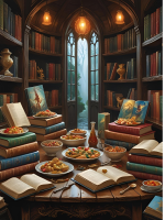 Image of books and food