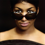 Aretha Franklin Headshot with sunglasses