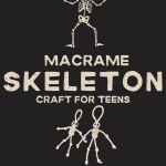 Macrame skeletons on a black background.