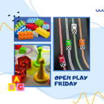 open play friday with legos, race cars and games.