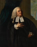 Richard Dana by John Singleton Copley A man with a white wig and black clerical robes stands with hi
