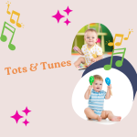tots and tunes and babies playing with shakers.
