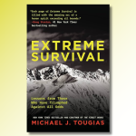 Book cover with white capped mountains and yellow text reading "Extreme Survival"