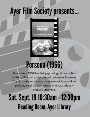 Ayer Film Society: "Persona" image