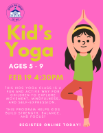 Kids Yoga, Feb 19, 4:30pm