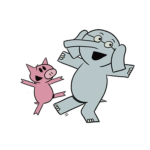 Mo Willems' characters Gerald and Piggie.