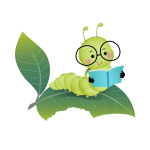A book worm on a leaf.