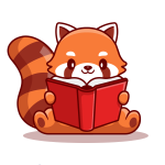 cartoon fox with book