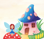 Cartoon Fairy and Fairy House 