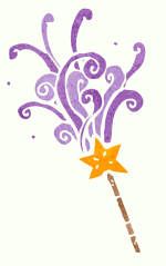 Fairy wand and ribbons. 