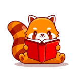 Fox holding a book. 
