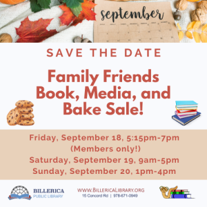 Family Friends Book, Media, and Bake Sale (Members' Preview) image