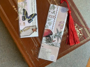 Two collaged bookmarks