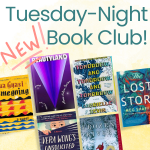 Advertisement for New Tuesday Night Book Club featuring book covers such as Tomorrow and Tomorrow an