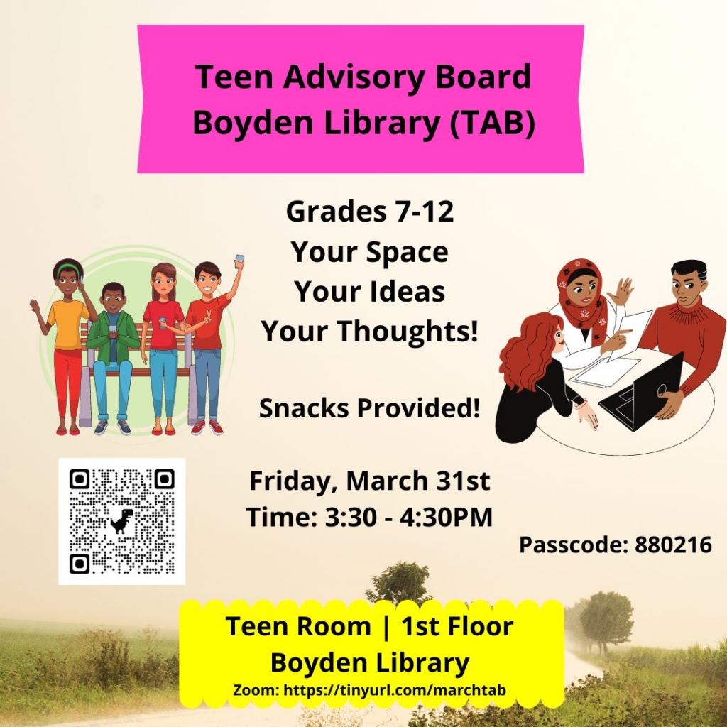 March 2023 Events Boyden Library