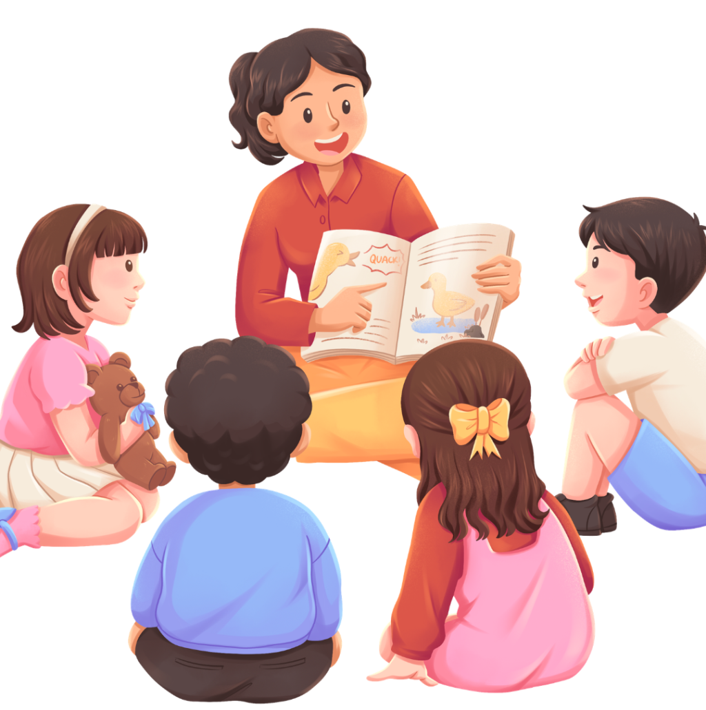 kids listening to a story