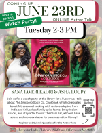 Join us for a watch party at the library for a live virtual  talk about The Diaspora Spice Co. Cookb