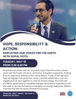 Gopal holds a microphone as he speaks.