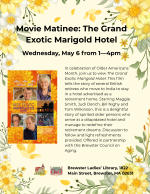 Yellow and white flowers surround the movie image.
