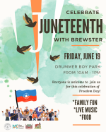 All are welcome to join the Town of Brewster for music, food, and activities at Drummer Boy Park for