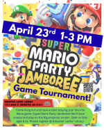 Join us for the Nintendo Switch game Mario Party Jamboree during our Brewster Ladies' Library game t