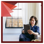 person reading ebook