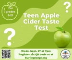 Teen Event: Apple Cider Taste Test (B, MCI)