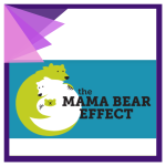 three graphic design bears tucked in together with the words Mama Bear Effect overlapping the image.