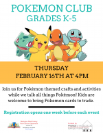 Pokémon Club (Grades K-5)