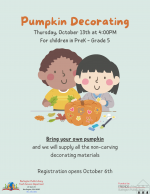 Pumpkin Decorating: PreK - Grade 5