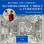 Photo of ancient cabinet of curiosities and photo of speaker