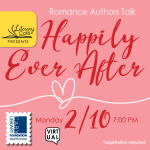 Hearts on a pink background with authors's faces in heart shapes