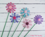 Hair barrettes glued into flower shapes