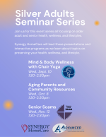 Blue and Orange image with information of the seminar series.