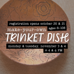 copper-tone embossed metal trinket dish