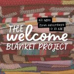 a stack of knit blankets