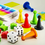 A variety of pieces used on boardgames