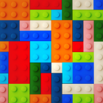 Several LEGO bricks in different colors