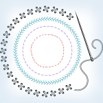 A graphic with a variety of stitches in a circle