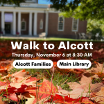 Fall leaves in front of Main Library.