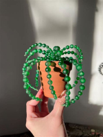Beaded plant in a clay pot