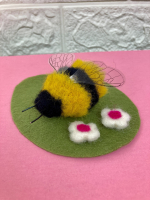 Felted Bee with flowers