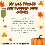 Fall puzzles and wind chimes. 