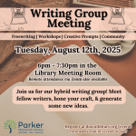 August 12th Writing Group Meeting