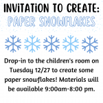 Invitation to Create: Paper Snowflakes